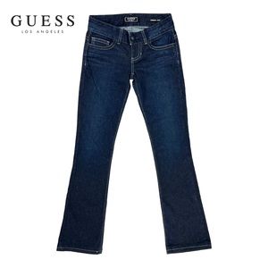 Guess | Womens 23 Daredevil Bootcut Dark Wash Denim‎ Jeans Crystal Pocket Design
